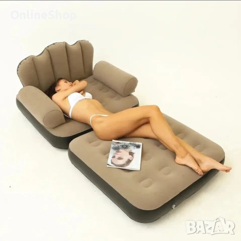 Надуваем фотьойл coshop, 5 в 1, Сгъваем, Многофункционален, снимка 4 - Други стоки за дома - 53375617
