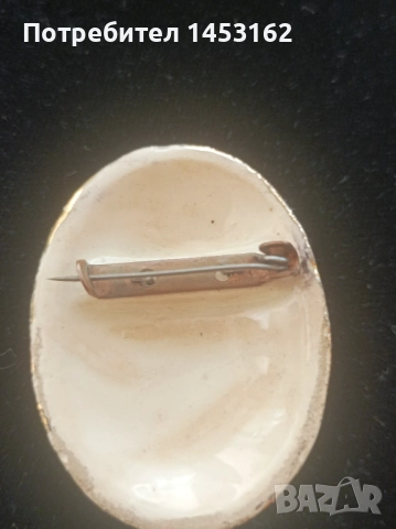 Старинна порцеланова брошка , снимка 2 - Други - 51716553