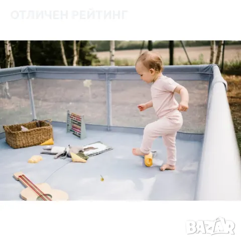 Сгъваема Кошара За Игра Джъмбо, 150 х 200 см, Сива, снимка 4 - Кошарки - 47573168