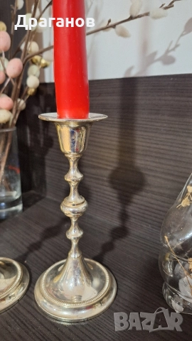 Чифт посребрени свещници, снимка 8 - Антикварни и старинни предмети - 52896536