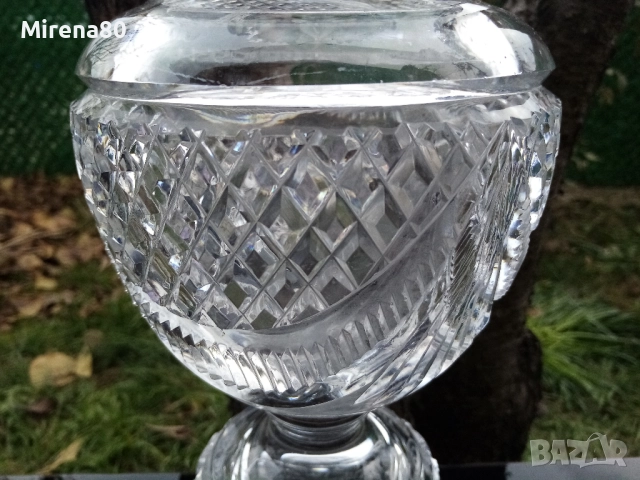 Огромна кристална ваза винтидж, снимка 3 - Вази - 52959125