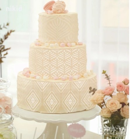 3 различни шарки ромбове ромб плетеница жито овес стенсил шаблон за спрей торта украса Scrapbooking, снимка 6 - Други - 30832867