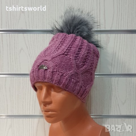 Нова зимна розова дамска шапка СилвърСтар с подплата плюш, снимка 2 - Шапки - 35510023