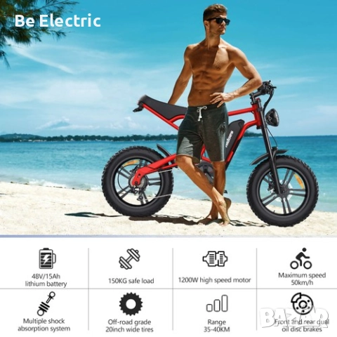 НОВО!!! Електрически Велосипед Hidoes B6 1200W 48V/15.6AH, снимка 7 - Велосипеди - 51971530