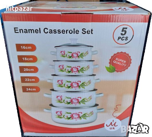 Комплект тенджери от 5 броя със стъклен капак, снимка 2 - Съдове за готвене - 44053604