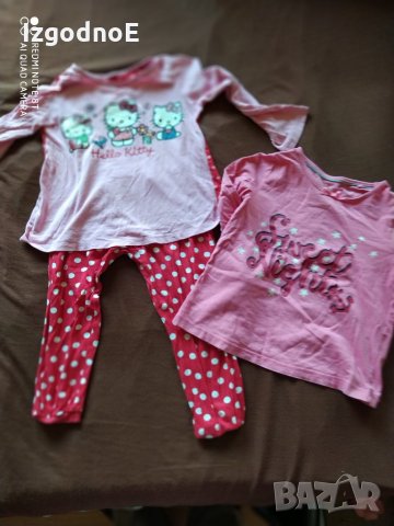 110-116 Лот тънка пижамка с дълъг ръкав