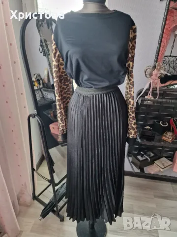 Блуза Теранова в черно с тигров ръкав - 8,00лв., снимка 2 - Блузи с дълъг ръкав и пуловери - 49510107