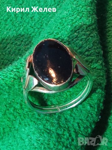 Старинен СКЪПОЦЕНЕН ФЛОРАЛЕН СРЕБЪРЕН РЕТРО АРТ НУВО ПРЪСТЕН ВИСОКА ПРОБА СРЕБРО с ЧЕРЕН ОНИКС 30173, снимка 2 - Антикварни и старинни предмети - 42845792