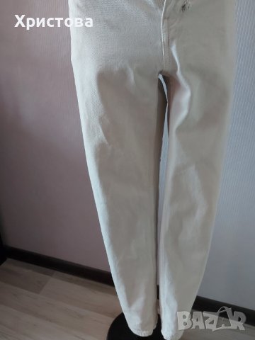 MOM JEANS дънки в цвят екрю - 15,00лв., снимка 5 - Дънки - 37128431