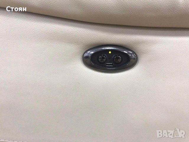  Кремав диван тройка-естествена кожа с релаксиращ механизъм за краката, снимка 12 - Дивани и мека мебел - 39676312