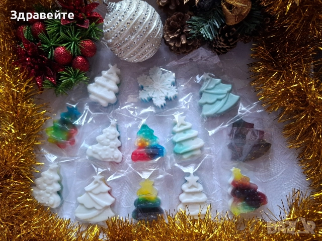 Натурални глицеринови сапунчета с аромат на Коледа, снимка 16 - Декорация за дома - 52646779