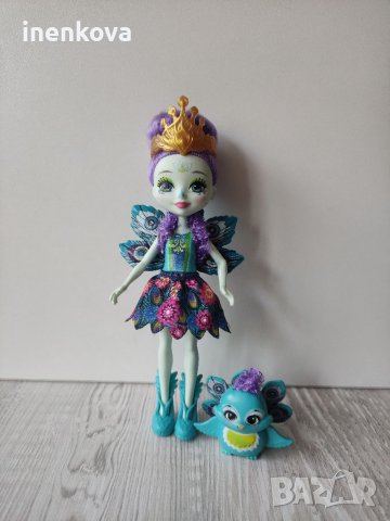Кукла паун и любимец Енчантималс Enchantimals 12лв., снимка 3 - Кукли - 37446341