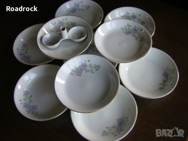 Чинии - български порцелан от 80-те години, снимка 5 - Чинии - 36548540