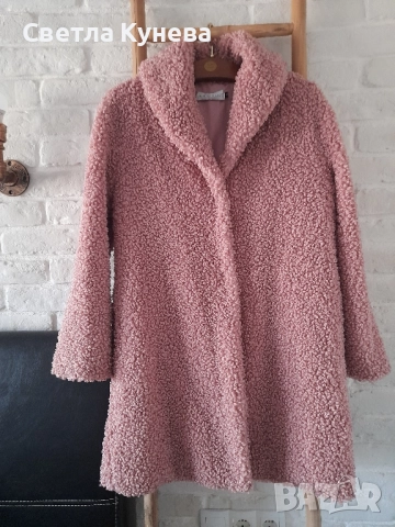 Дамско палто в цвят пепел от рози