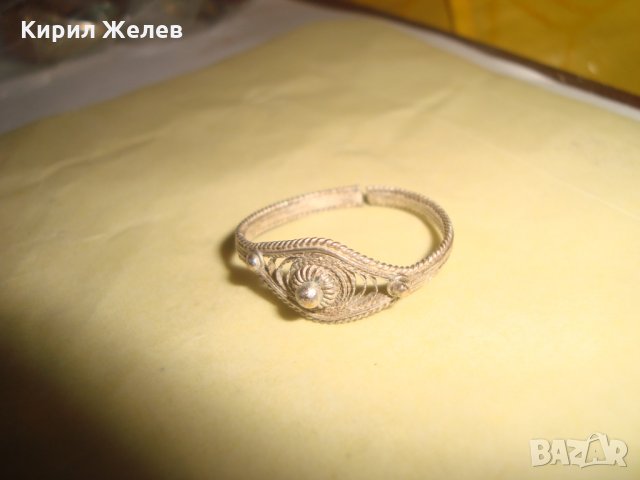 СТАРИНЕН ВЪЗРОЖДЕНСКИ ФИЛИГРАНЕН МАЙСТОРСКА ЮВЕЛИРНА РЪЧНА ИЗРАБОТКА ПРЪСТЕН 20301, снимка 3 - Антикварни и старинни предмети - 32552961