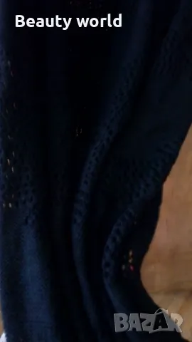 Черен памучен шал 1/2.20 см. , снимка 4 - Шалове - 49700874