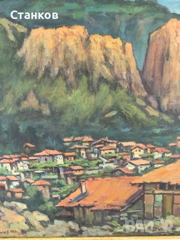 Р. Митев, Пейзаж , снимка 3 - Антикварни и старинни предмети - 51530202