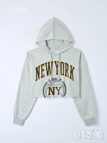 Terranova кроп скъсен суитчър, РАЗЛИЧНИ ЦВЕТОВЕ, дамски, детски, за момиче, сив, нов, с етикет, снимка 14 - Суичъри - 47134658