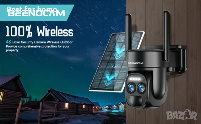 BEENOCAM 4K соларна автономна въртяща се камера със соларен панел, снимка 10 - Камери - 47780093