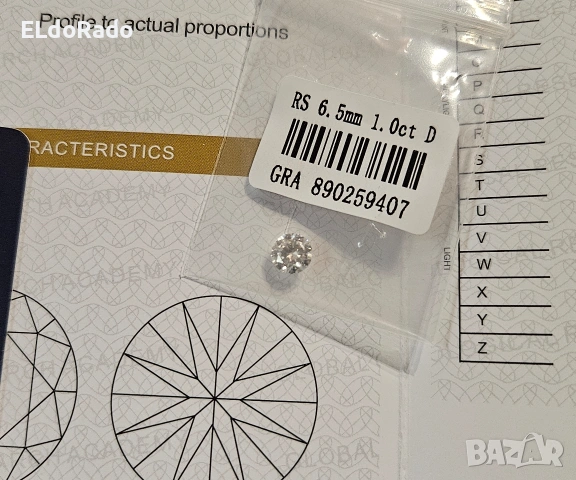 Диамант 1 карата, мойсанит, за бижу и подарък, снимка 5 - Други - 53415817