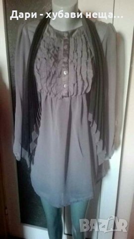 Сива туника и шал солей, от шифон🍀❤S,M,M/L❤🍀арт.4356, снимка 1