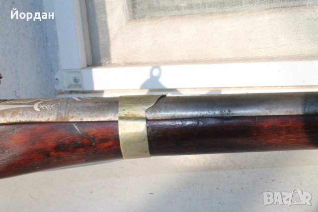Кремъчна пушка Османска империя ,дамаскова цев, снимка 4 - Антикварни и старинни предмети - 38806851