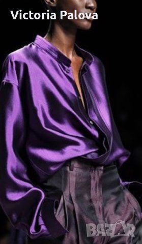 Ефектна риза/блуза кралска коприна, снимка 13 - Ризи - 40450830