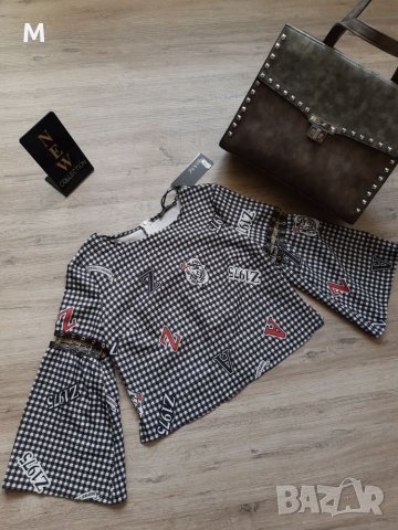 Нова блузка с ефирни ръкави и синджири на намаление