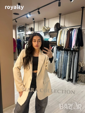 Бежово Дамско Сако , снимка 2 - Сака - 52885098