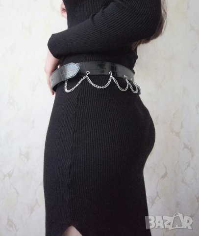 Нов дамски кожен колан за талия-ханш със синджири р-р S, M, L, снимка 4 - Колани - 44017919