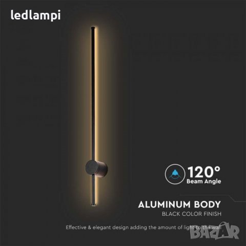 LED Аплик 12W Черен IP65, снимка 2 - Външни лампи - 40195471