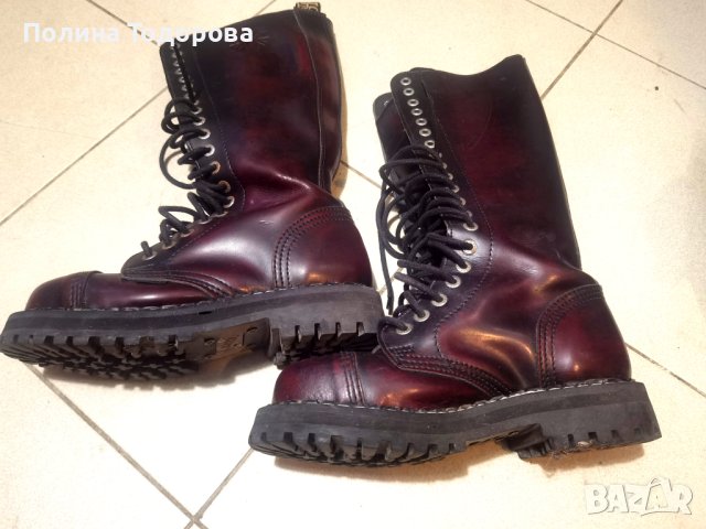 Високи кубинки STEEL в тъмно червено и черно, номер 36, снимка 1