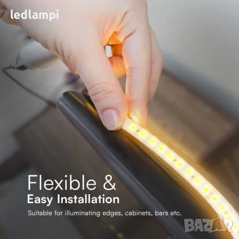LED лента 2835 220V IP65 120LED Топло Бяла Светлина 10m/ролка, снимка 6 - Лед осветление - 47719078