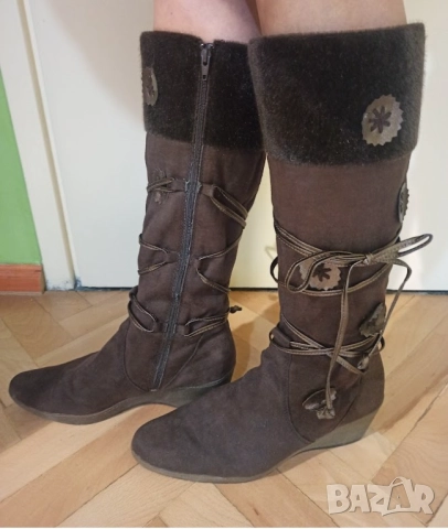 Дамски ботуши от велур, снимка 3 - Дамски ботуши - 52589807