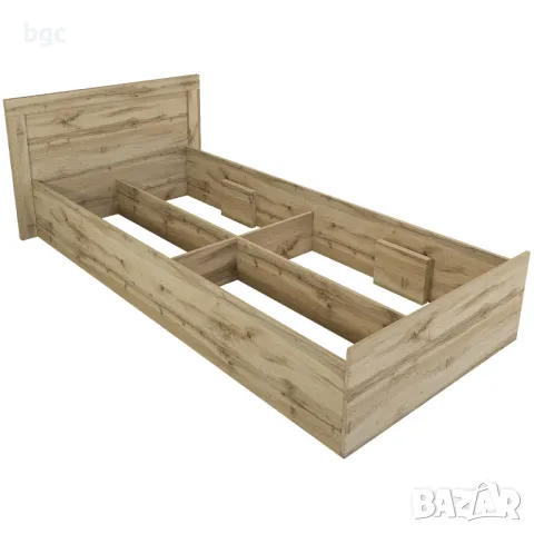 Легло Irim Kristofer, 90x200 см, Подматрачна рамка, Цвят Дъб Дакота - 24 МЕСЕЦА ГАРАНЦИЯ, снимка 2 - Спални и легла - 49439045