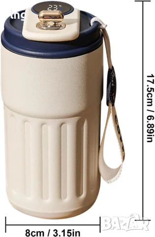 Преносима термо чаша с интелигентен LED дисплей за температура, снимка 3 - Термоси - 50928179