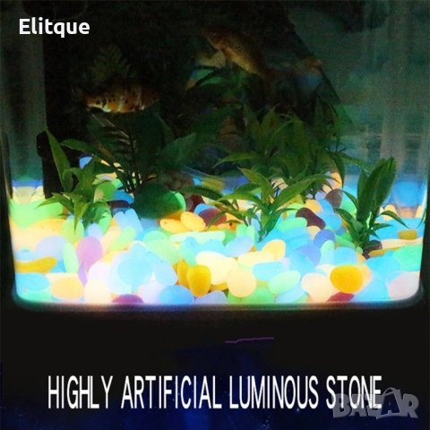 Малки цветни светещи в тъмното камъни за декорация, 50 броя в комплект, снимка 2 - Други стоки за дома - 52796059