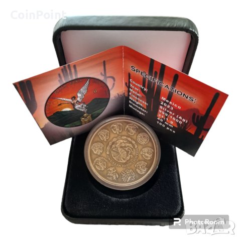 LIBERTAD Антична цветна сребърна монета 1 унция Мексико 2023 г, снимка 4 - Нумизматика и бонистика - 43684165