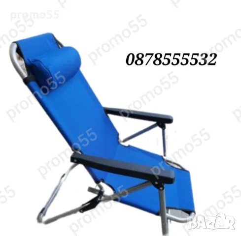 Градински сгъваем стол с регулеруема облегалка и възглавничка до 120кг., снимка 9 - Градински мебели, декорация  - 50281514