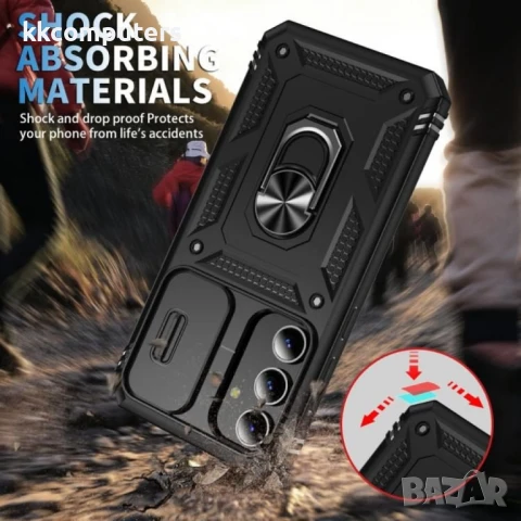 Samsung Galaxy S25+ 5G Удароустойчив Ring Holder/ Sliding Camshield Калъф и Протектор, снимка 13 - Калъфи, кейсове - 51414222