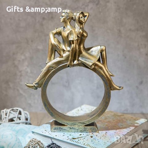 Статуетка Влюбена двойка - от полирезин, снимка 1