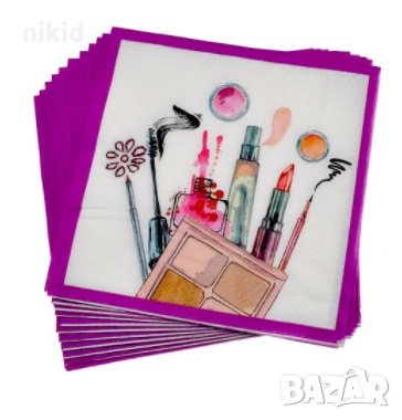 Мода сенки грим козметика 10 парти салфетки рожден ден, снимка 2 - Други - 33646788