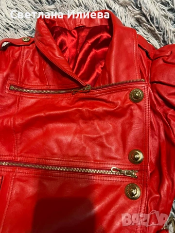 Дамско кожено яке с къс ръкав, снимка 4 - Якета - 53184301