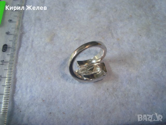 СРЕБРИСТ СКЪПОЦЕНЕН МОДЕН ПРЪСТЕН от БЛАГОРОДНА СТОМАНА с ФАСЕТИРАНИ КРИСТАЛИ 29453, снимка 3 - Пръстени - 37744433