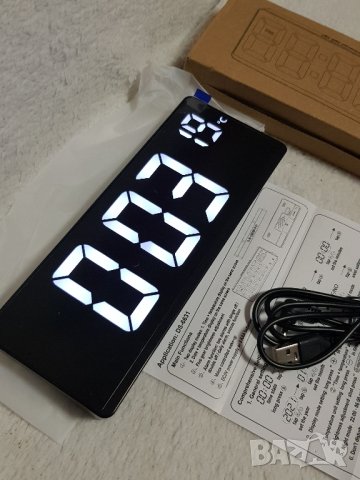 будилник десктоп LED часовник аларма дата температура таймер час време