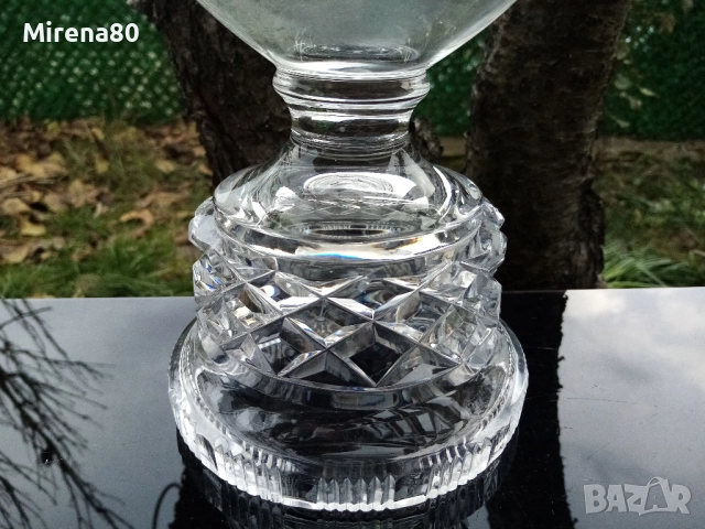 Огромна кристална ваза винтидж, снимка 4 - Вази - 52959125