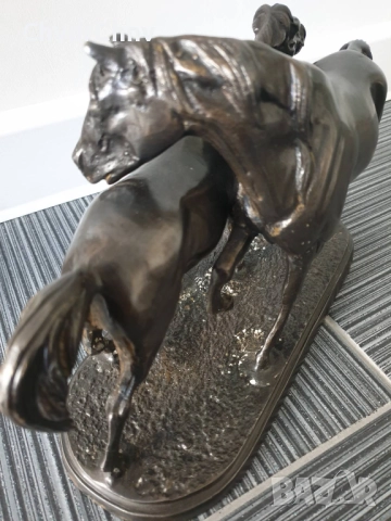 30см-4кг Mene статуетка-композиция/стара френска бронзова скулптура/фигура на коне, снимка 8 - Статуетки - 52804303