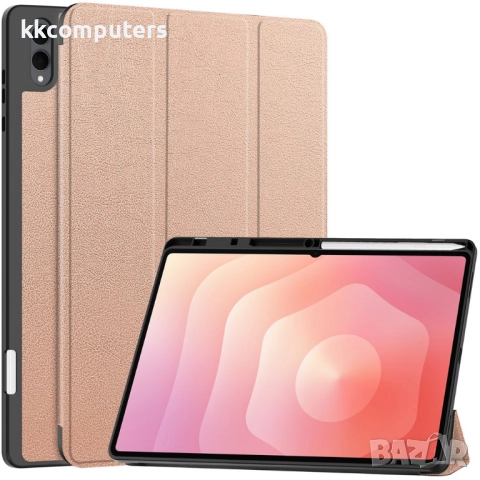 Защитен Кожен калъф за Samsung Galaxy Tab S11 Ultra с Протектор, Стойка и Слот за писалка | Зелен, Ч, снимка 4 - Калъфи, кейсове - 52088554