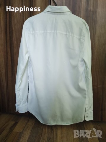 Оригинална бяла мъжка риза HM TWOPLY - M, снимка 8 - Ризи - 39066410