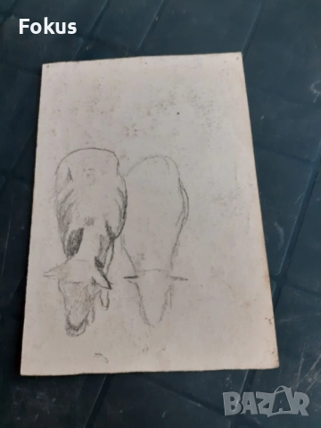 Стара майсторска рисунка с пастели - картина, снимка 3 - Антикварни и старинни предмети - 53285813